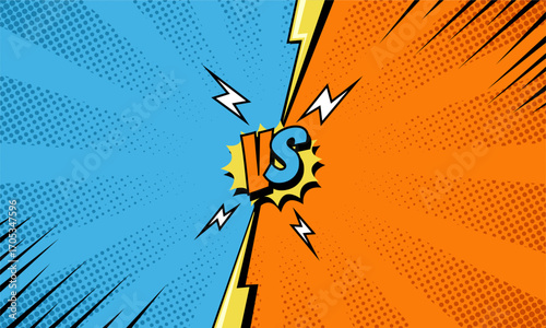 colorful comic pop art battle versus background