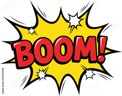 Explosive "BOOM!" Comic Style: Bold Pop Art Expression and Sound Effect