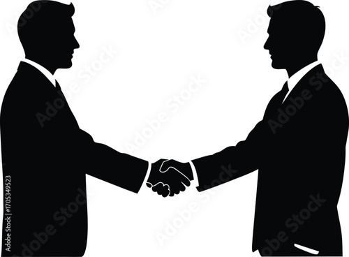 Professional Business Handshake Silhouette: Agreement, Partnership, and Deal Concepts