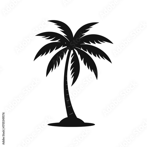 palm tree silhouette vector icon