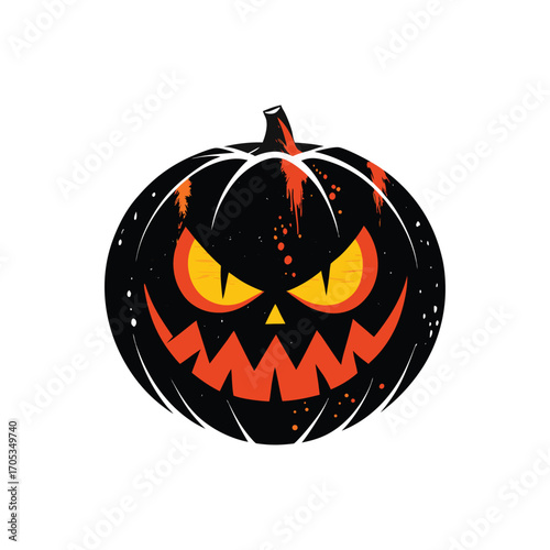 Halloween pumpkin in colorful style vector