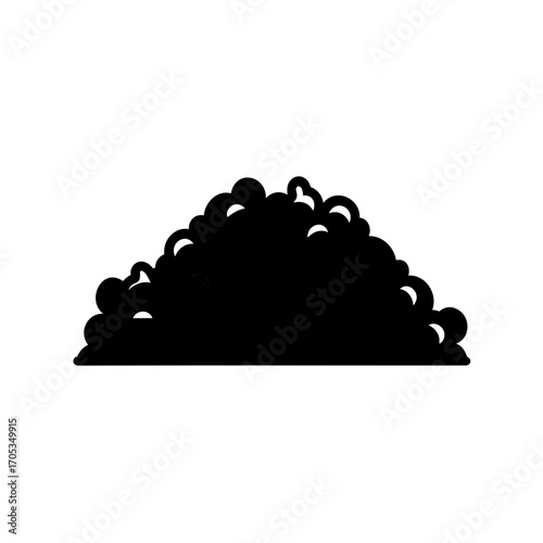 Silhouette of a large pile or mound of dark fluffy matter image