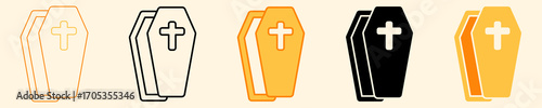 Coffin Icon Set Multiple Style Collection