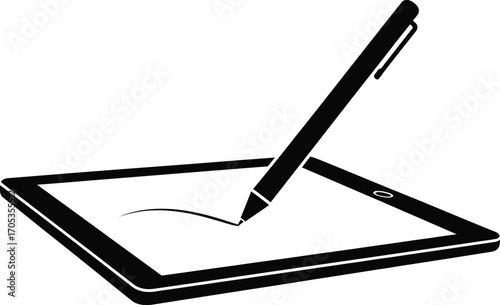 Digital Artist Drawing on Tablet with Stylus