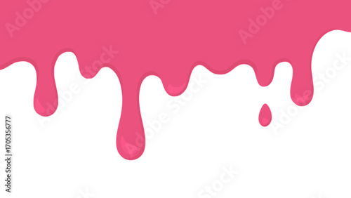 pink syrup sweet drips top frame flat color vector illustration template design