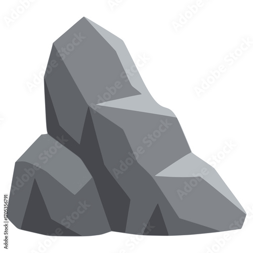 mountain stone gray rock material landscape flat color vector illustration template design