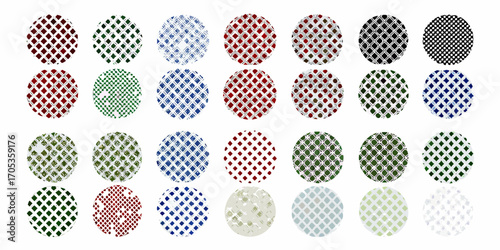 Collection of Circular Lattice Patterns in Various Colors