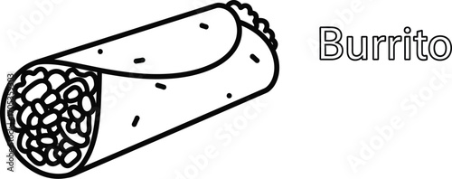 Illustration of a delicious burrito, a popular mexican dish