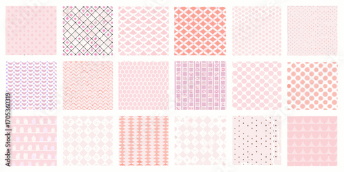 Pink and Coral Abstract Patterns Assortment background
