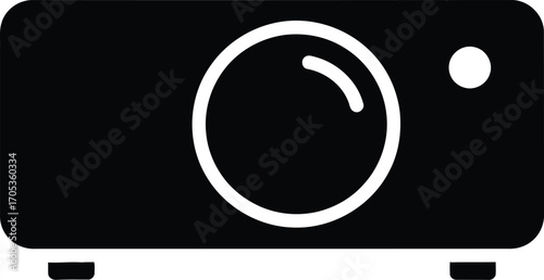 Black Vector Icon of a Projector for Presentations and Video