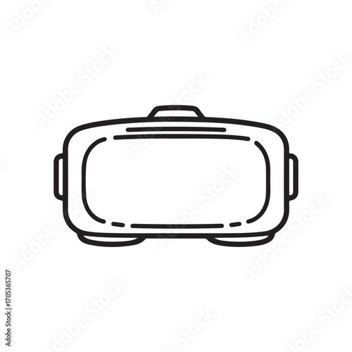 virtual reality headset silhouette vector illustration, vr goggles icon, modern gaming technology design isolated on white background.