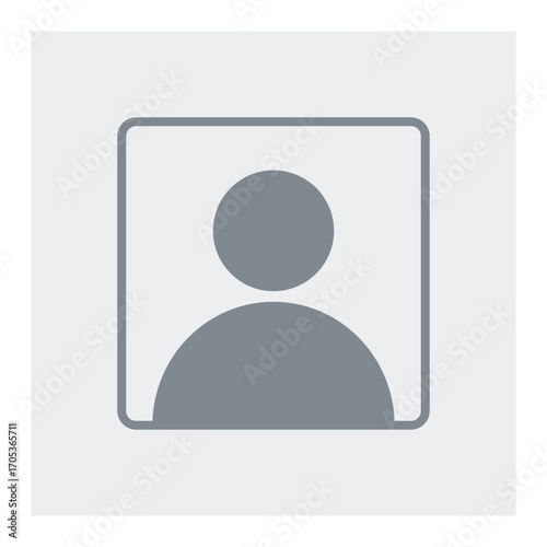 Flat picture placeholder symbol for the app, website, or user interface design. Default social media avatar thumbnail graphic element. No found or available user profile image. Vector illustration
