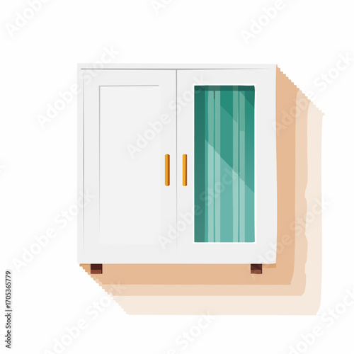 Moderner Hängeschrank in Weiß, mit glatten Türen