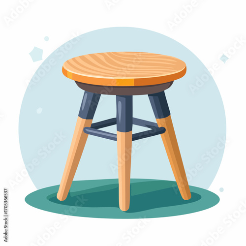Kleiner Küchenhocker aus Holz