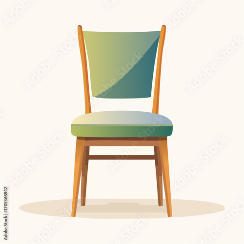 Eleganter Esszimmerstuhl mit Stoffbezug und Holzbeinen