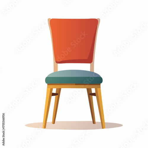 Eleganter Esszimmerstuhl mit Stoffbezug und Holzbeinen