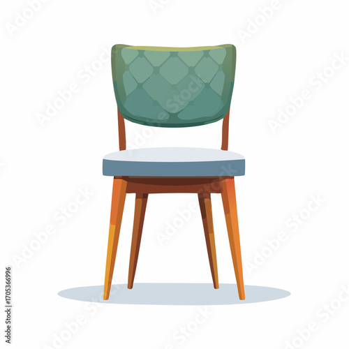 Eleganter Esszimmerstuhl mit Stoffbezug und Holzbeinen