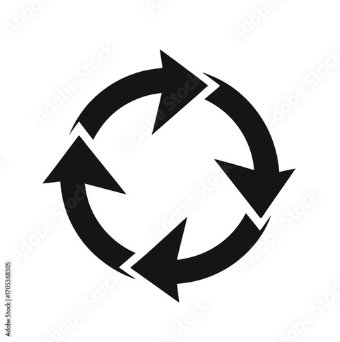 Recycle vector , recycle symbol icon , recycling symbol on a plain white background