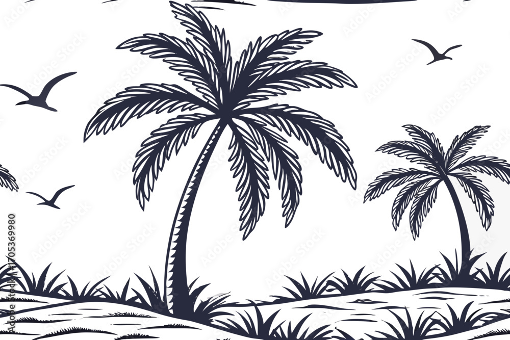 Obraz premium palm tree silhouette