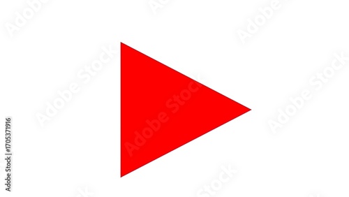 Red Isosceles Triangle Icon, isolated on white background