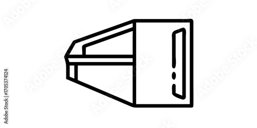Jet engine turbine exhaust line art icon
