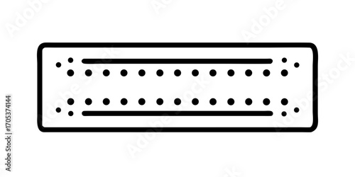 Ventilation grille with perforated holes line art icon
