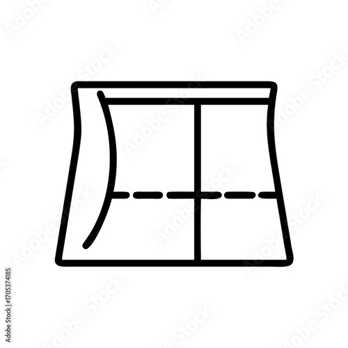 Car windshield with defrost line art icon
