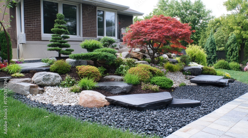 Fototapeta premium Serene Japanese Garden Landscape Design