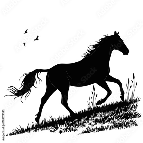 black horse vector illustration