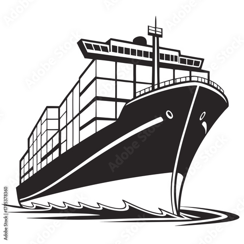 vector illustration of a ship