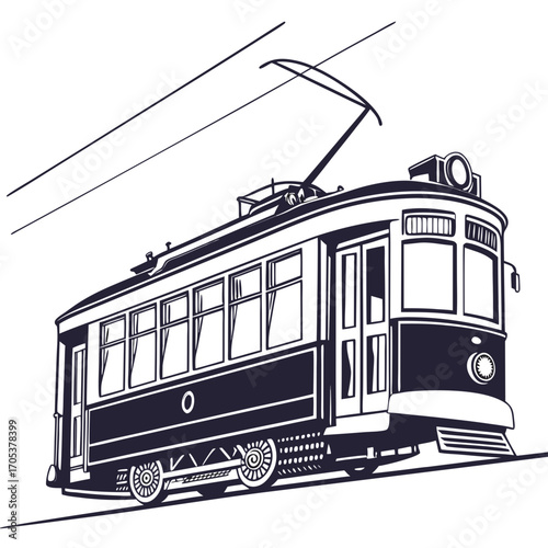 old tram in the city