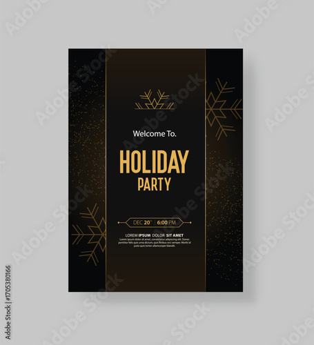 holiday party and happy new year party invitation card design template. and used for flyer. poster and greeting card. Vector illustration design