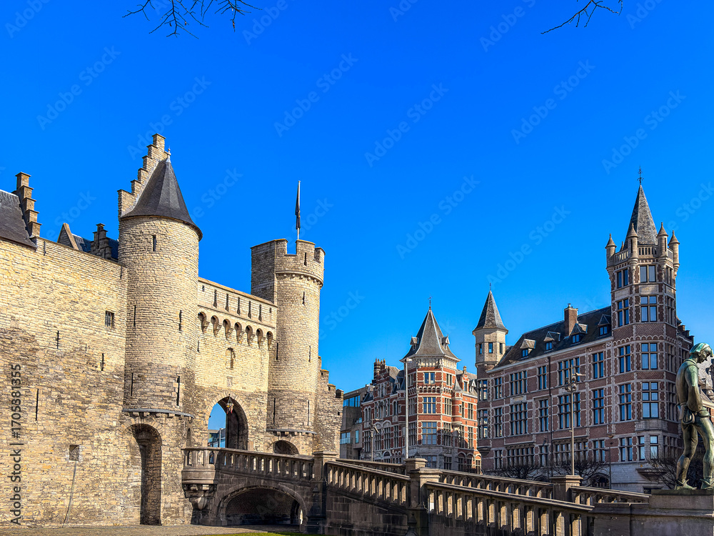 Fototapeta premium Traditional Cathedral building in Antwerp, Belgium
