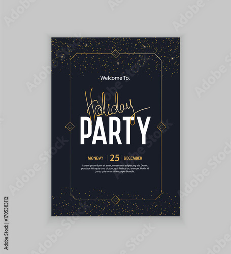 design concept for holiday party and happy new year invitation card design template. and used for flyer. poster and greeting card. Vector illustration design
