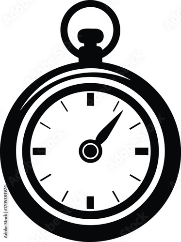 Elegant Pocket Watch Illustration A Timeless Symbol of Precision and Nostalgia Embodying Classic Style and Attention to Detail