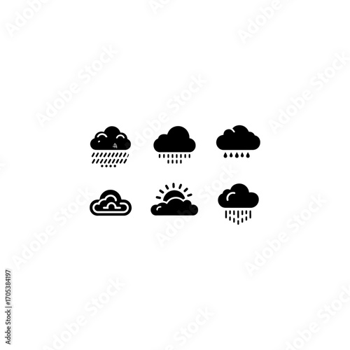 Rain cloud vector silhouette vector design illustration 