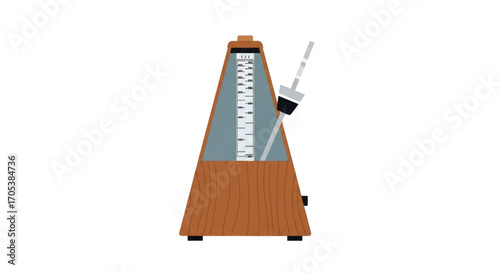 Wooden Metronome with Swinging Pendulum.
