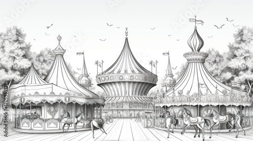 Vintage carousel illustration