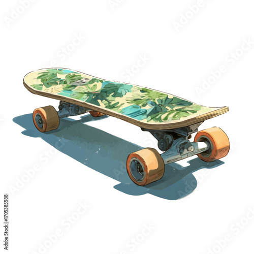 Kickboard, watercolor illustration vector, isolated on a white background.