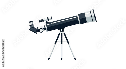 Telescope on a tripod for stargazing.