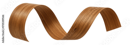 Wooden veneer strip with thin, flexible form and natural grain