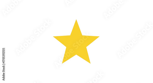 A simple yellow star on a white background.