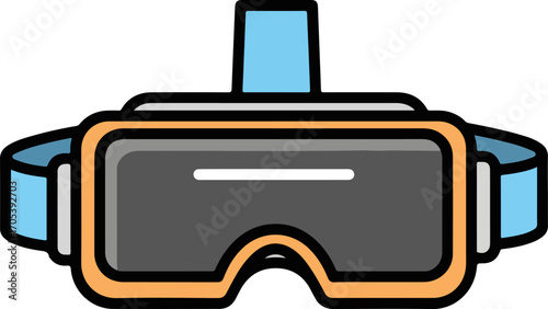 Virtual Reality Headset Icon Immersive Technology, Digital World, 3D Glasses, Future Vision, Metaverse