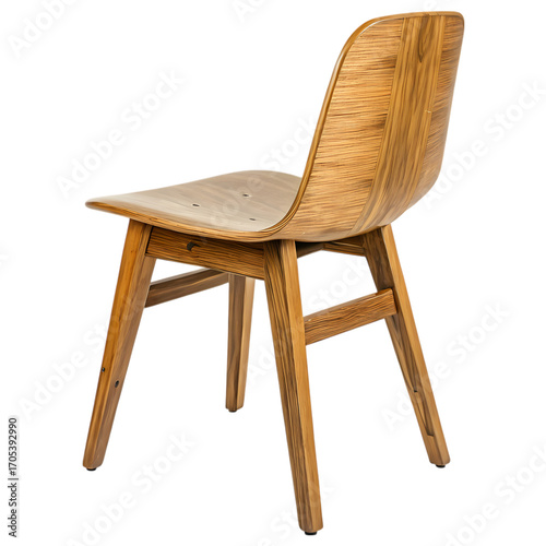 Modern Wooden Chair Design: Rear View of Stylish Dining Room Furniture