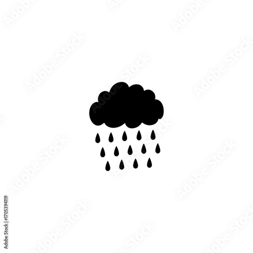 
Rain cloud silhouette vector  
