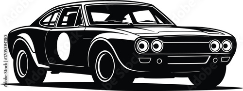 Vector art of vintage racing car illustration