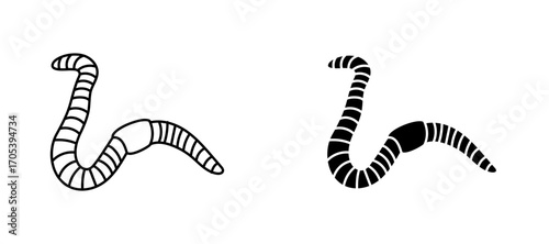 Worm icons set for apps and web.