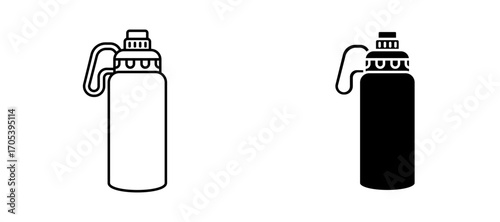 Water bottle icons set for apps and web.