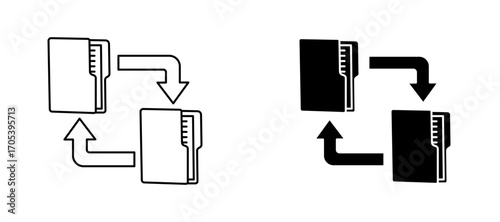 Transfer icons set for apps and web.