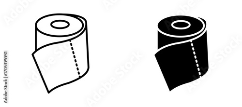 Toilet paper icons set for apps and web.